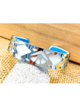 Bracelet blanc métal argenté 