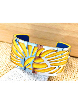 Bracelet jaunes rayons argent 