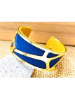 Bracelet bleu roi métal doré 