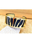 Bracelet noir métal doré 