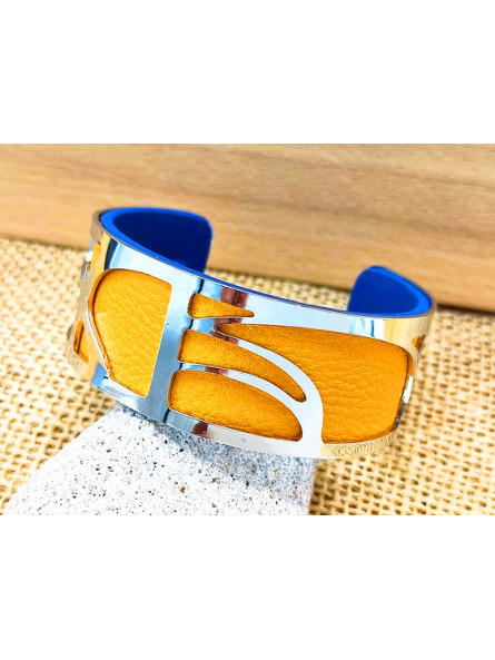 Bracelet safran vagues argentées 