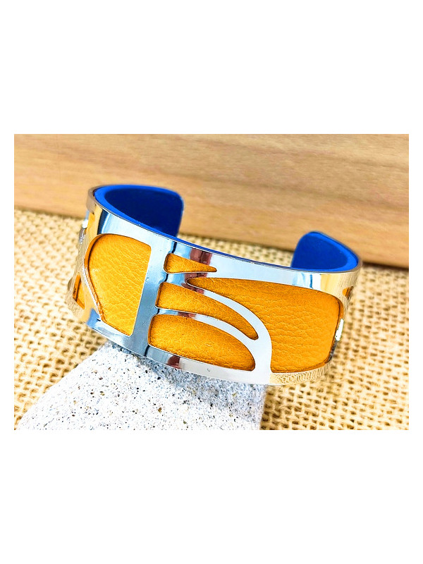 Bracelet safran vagues argentées 