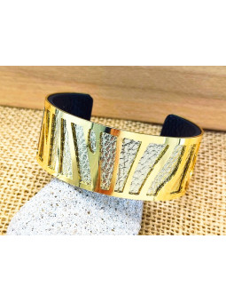 Bracelet vermeil métal courbe doré 