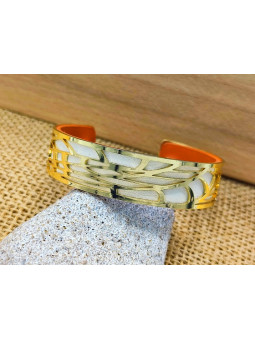 Bracelet métal ajouré doré 