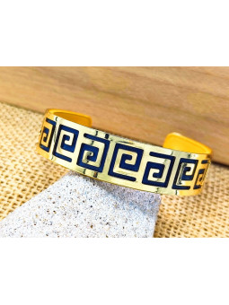 Bracelet bleu roi frise dorée 