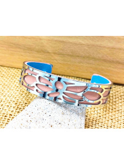 Bracelet rose pétales argentés 