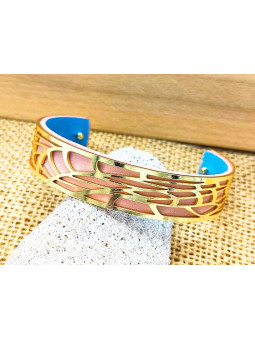 Bracelet rose métal ajouré doré 