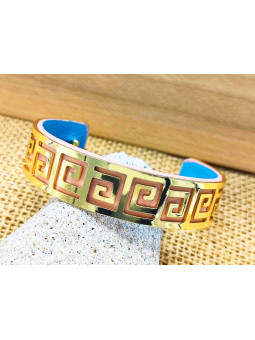 Bracelet frise grecque dorée 