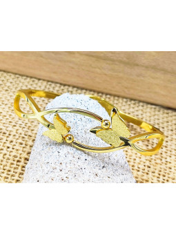 Bracelet Acier Inoxydable papillons dorés 