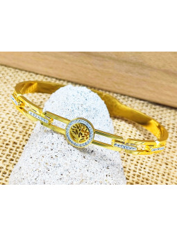 Bracelet Acier Inoxydable arbre ajouré doré 