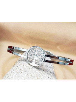 Bracelet Acier Inoxydable arbre de vie ajouré argent 