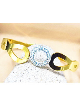 Bracelet Acier Inoxydable doré courone blanche 