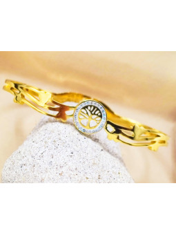 Bracelet Acier Inoxydable cœurs arbre de vie 