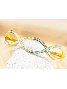 Bracelet Acier Inoxydable enlassement doré 