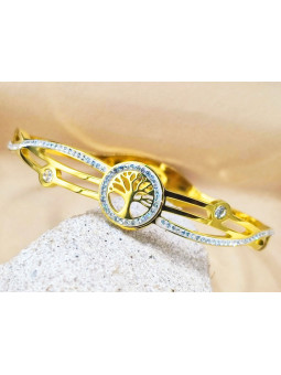 Bracelet Acier Inoxydable courbes arbre de vie 