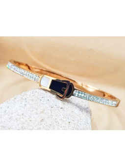 Bracelet Acier Inoxydable boucle strass 