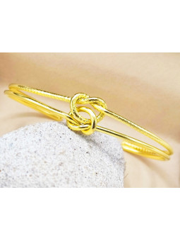 Bracelet Acier Inoxydable fin doré nœud 