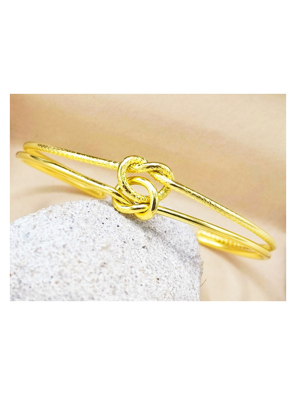 Bracelet Acier Inoxydable fin doré nœud 