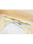 Bracelet Acier Inoxydable doré émail blanc pierres 