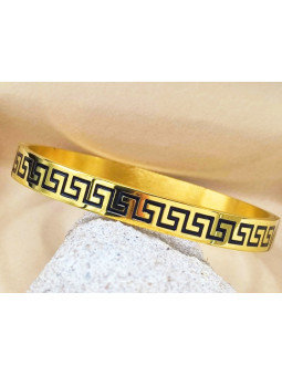 Bracelet Acier Inoxydable doré frise grecque 