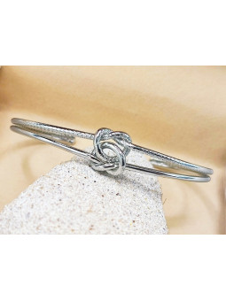 Bracelet Acier Inoxydable argenté nœud 