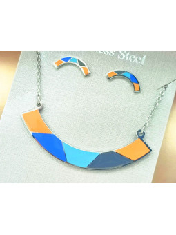 Parure Acier inoxydable courbe colorée 