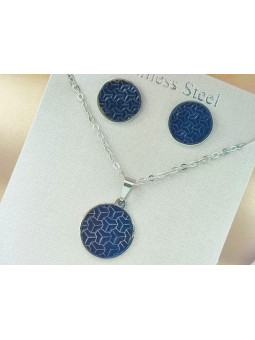 Parure Acier inoxydable rondeur noire 