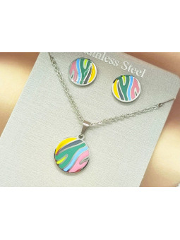 Parure Acier inoxydable rondeur émail colorée 