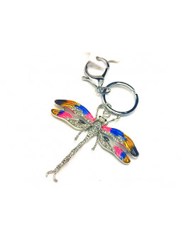 Porte clés libellule multicolore 