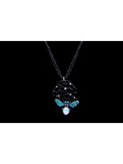 Collier sautoir ruche noire...